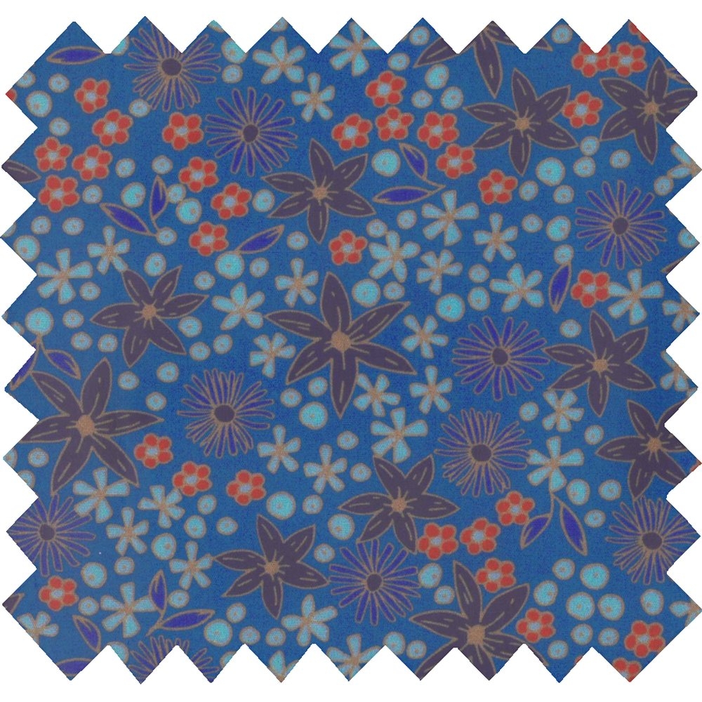 Coupon Tissu Enduit De 35Cm Ex2245 Badiane Bleue
