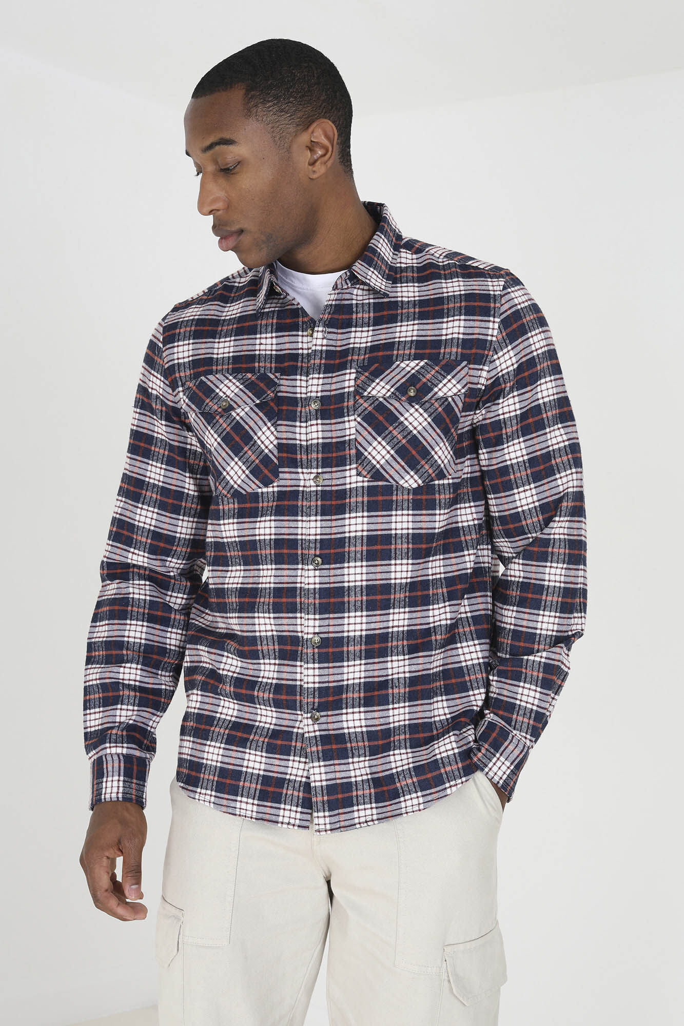 Camisa xadrez com dois bolsos