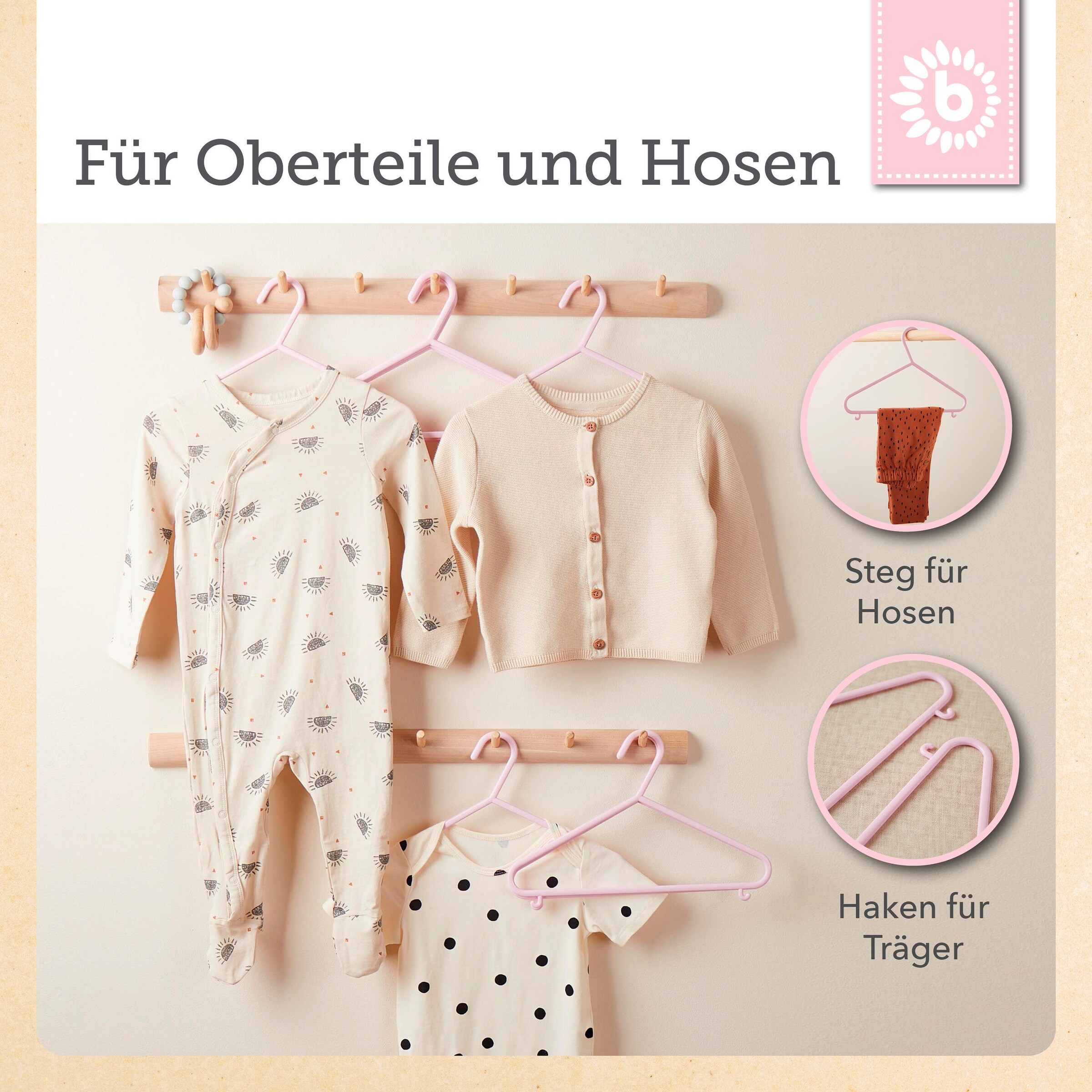 Bieco Kleiderbügel Kinder 16 St. Rosa