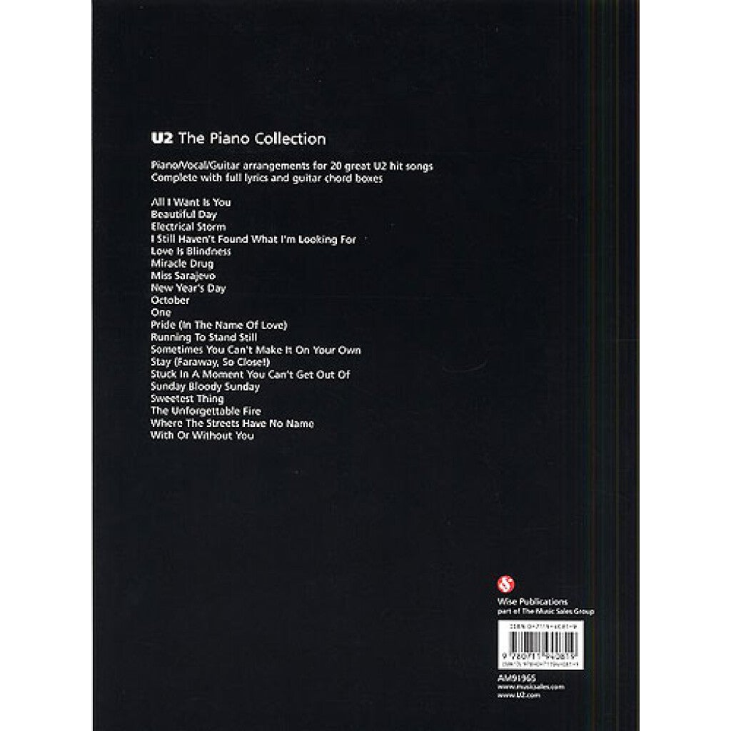 Wise Publications U2 The Piano Collection voor piano, zang en gitaar