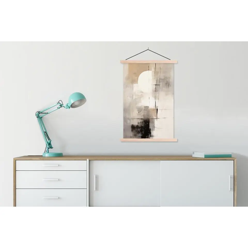 MuchoWow - Schoolplaat/ wandhanger - Abstract - Kunst - Grijs - 60 x 9