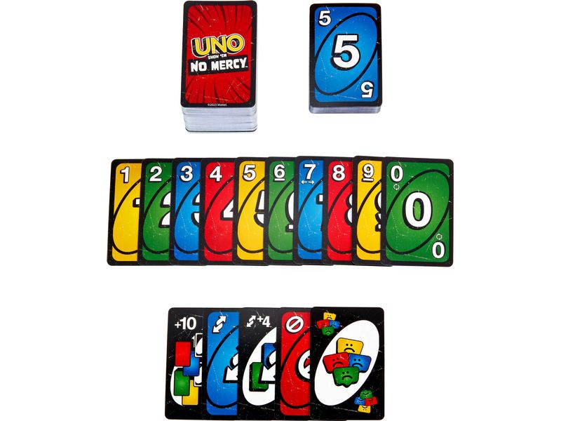 Mattel Spiele Kartenspiel UNO No Mercy Rücksichtslose Version des klassischen Spiels