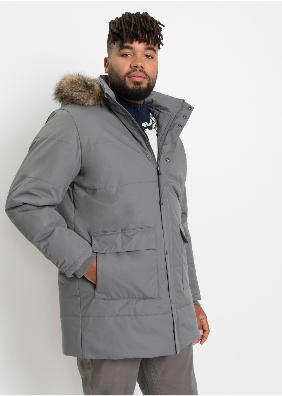 Veste hiver matelassée longue avec polyester recyclé