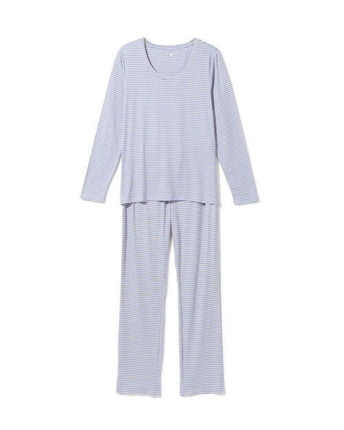 pyjama femme rayé bleu  bleu clair