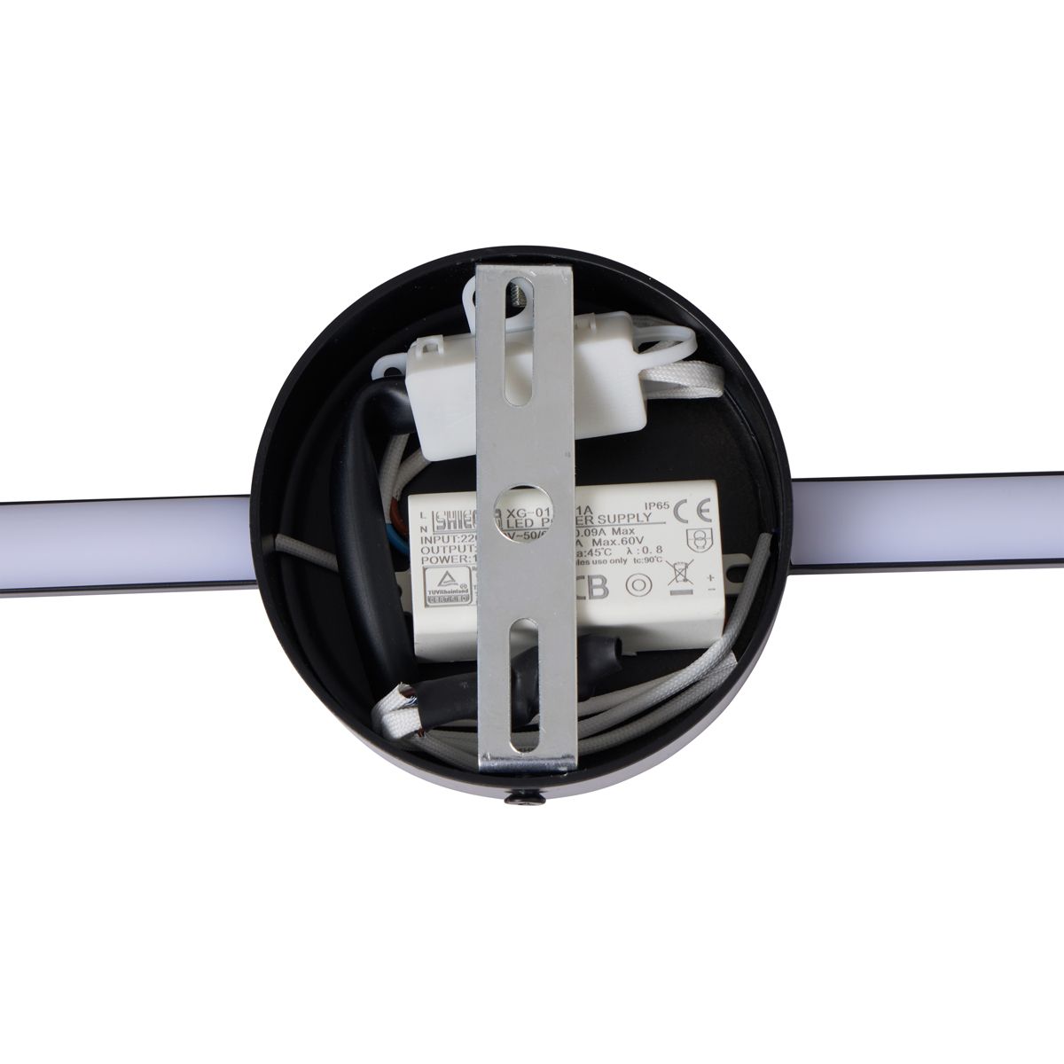 Moderne wandlamp zwart 100cm incl. LED - Clockwise