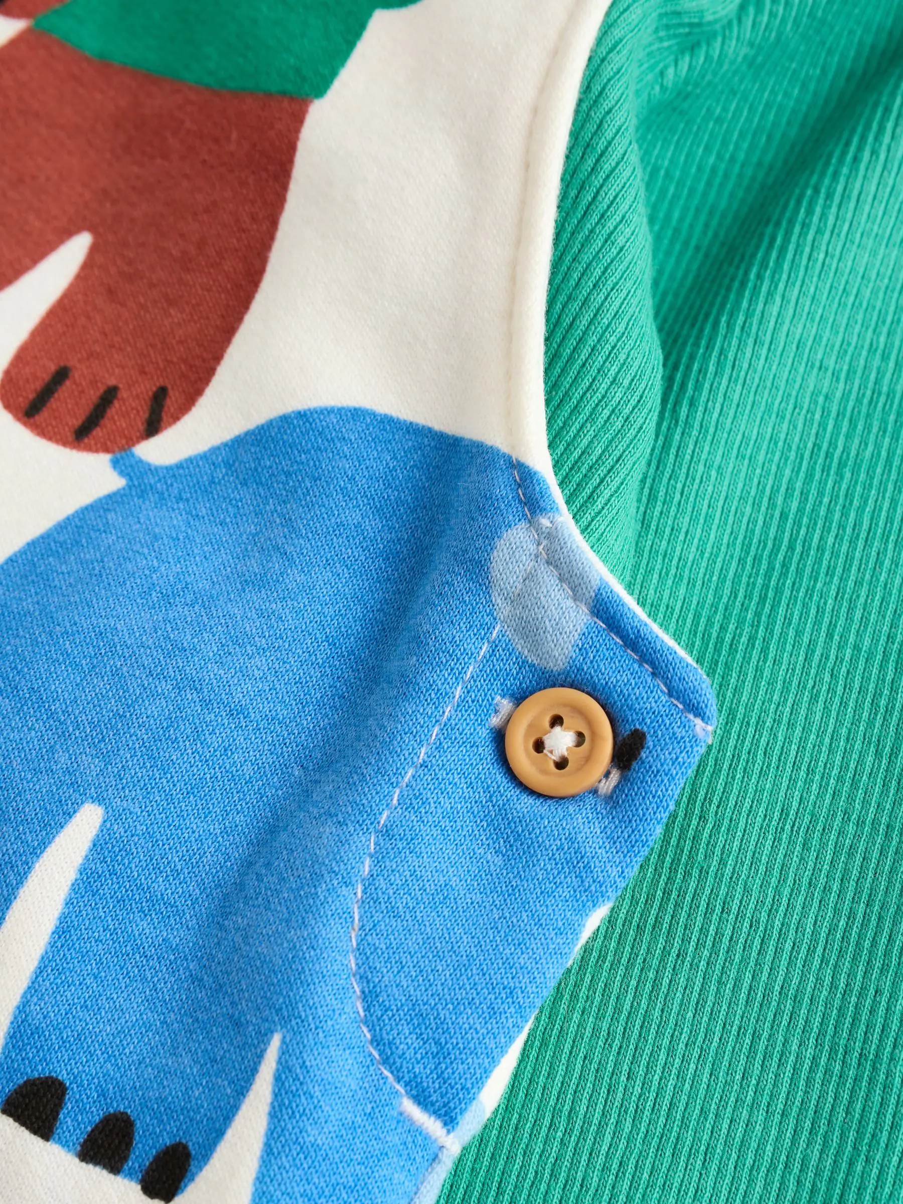 Felgekleurd met figuurtjes - Jersey tuinbroek en rompertje babyset (0mnd-2jr)