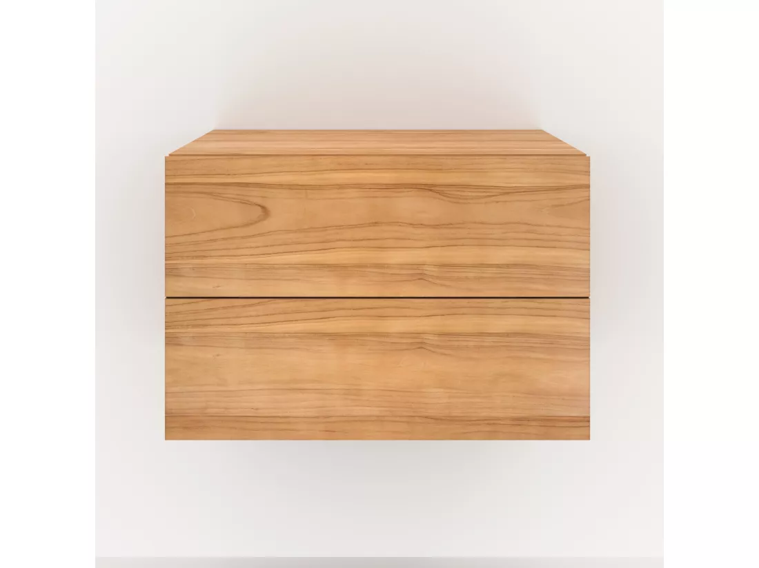 Meuble de salle de bain suspendu en bois de teck 60 cm - Hera