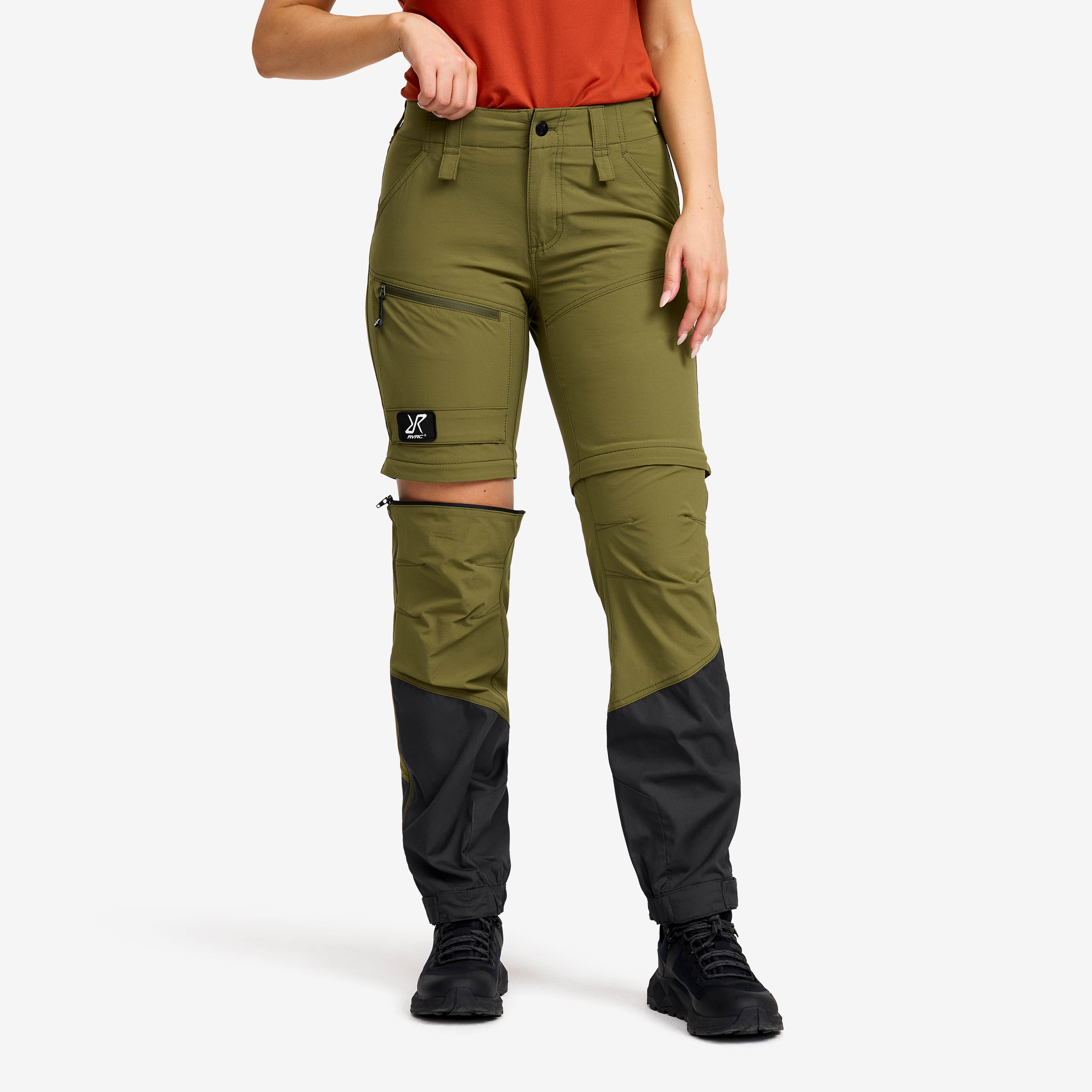 Range Pro Stretch Zip-off Pants Dame Burnt Olive/Anthracite