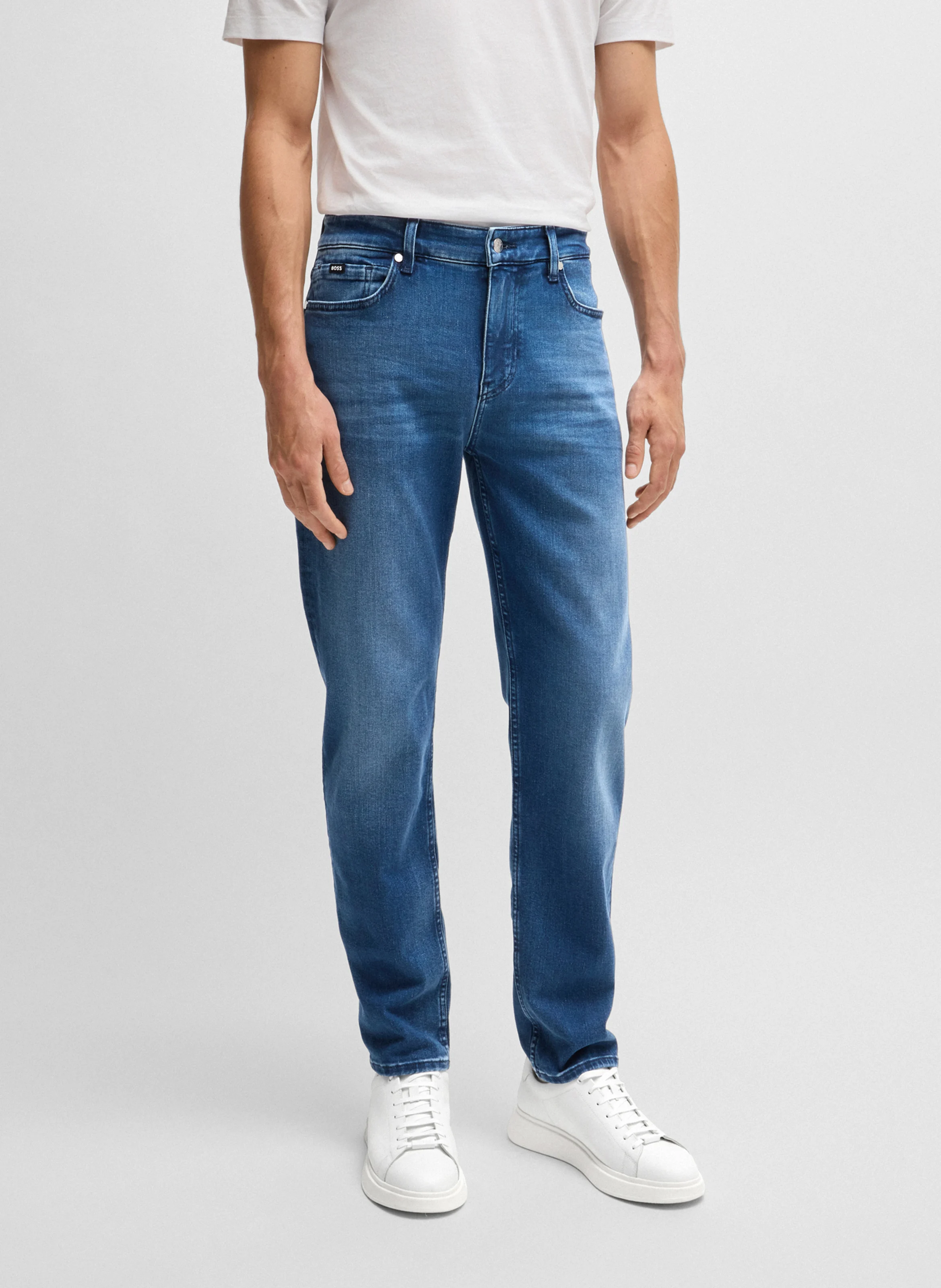 Jean regular-fit en coton mélangé | Bleu