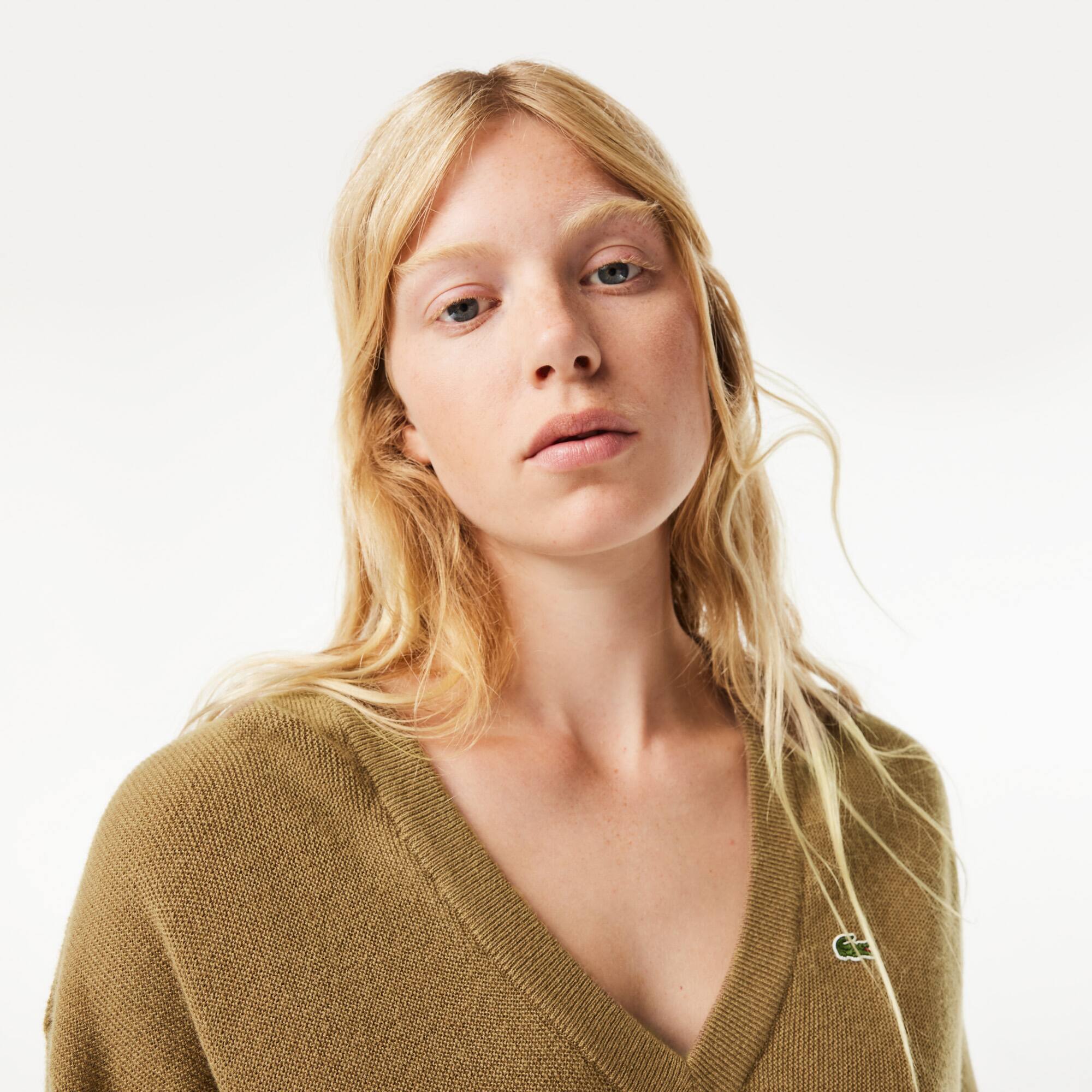 Damen LACOSTE Pullover mit V-Ausschnitt Pullover - Braun - Lacoste - Damen