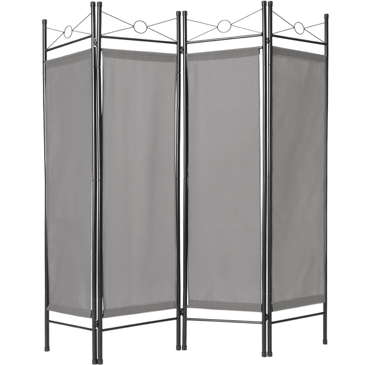 tectake roomdivider, 4-delig privacyscherm, 160 x 2,5 x 180 cm