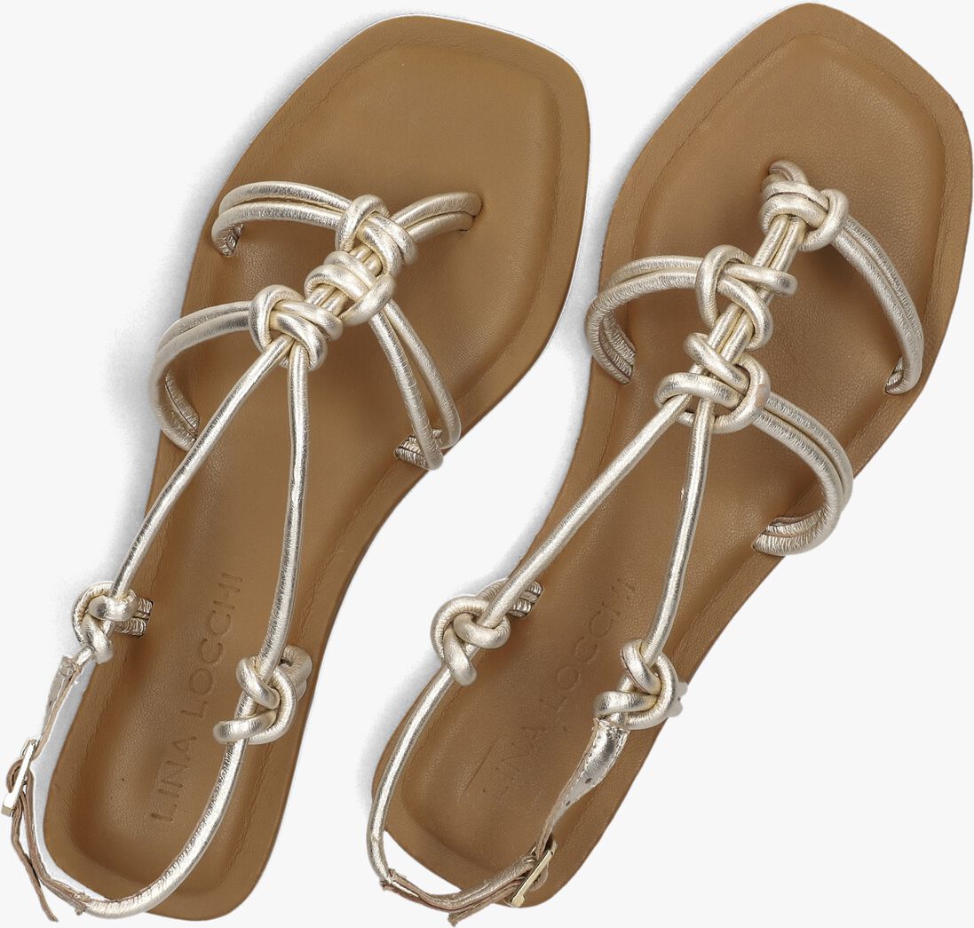 gouden lina locchi platte sandalen l1285
