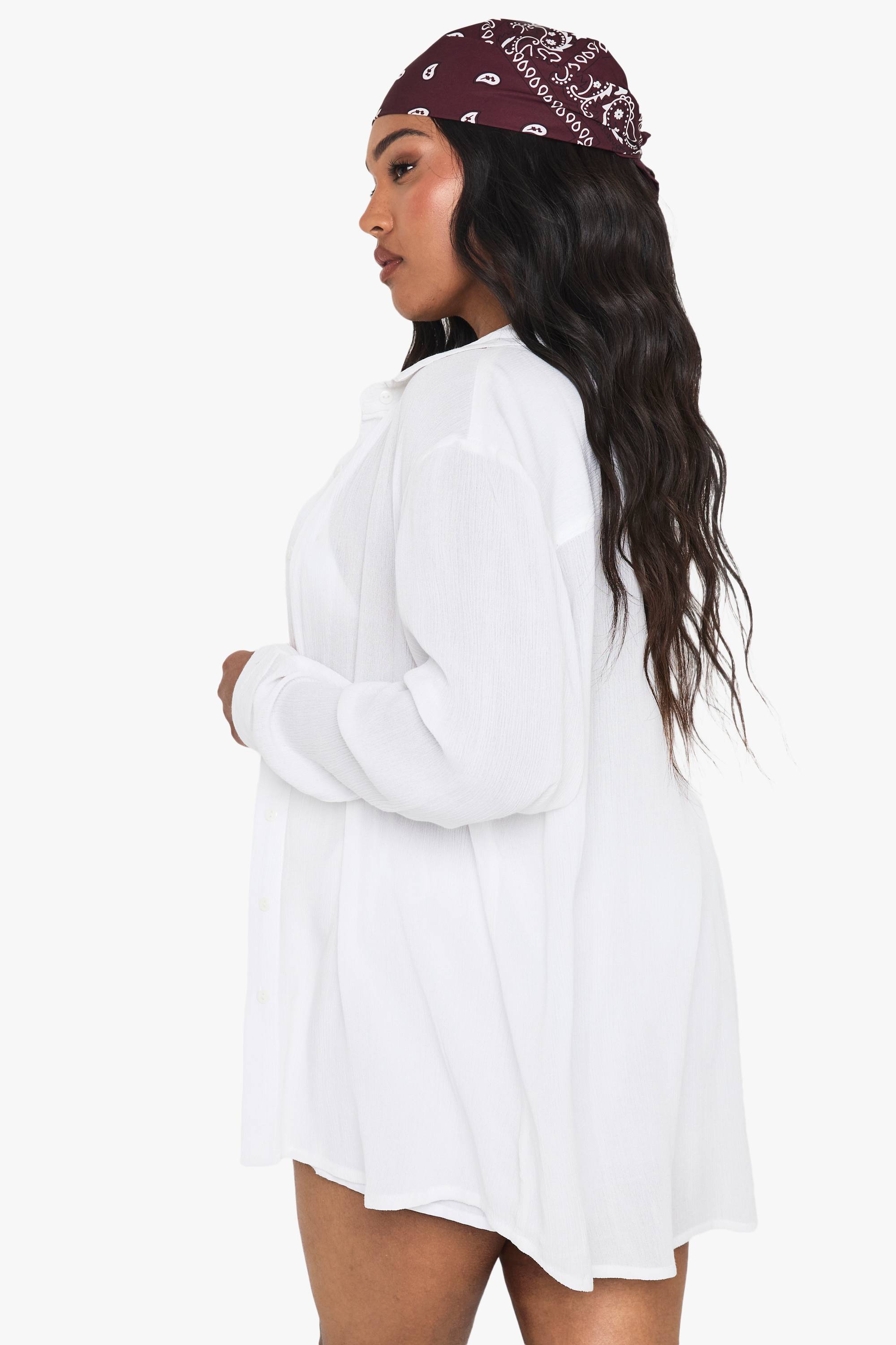 boohoo Chemise Surdimensionnée Essentiels Tenue De Plage Grande Taille