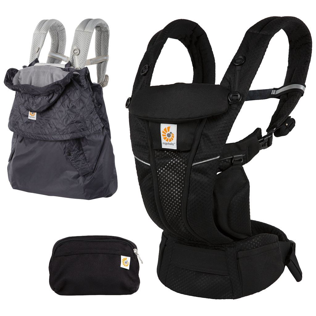 ergobabyergobaby   Omni Breeze mit All Wetter Schutz onyx black