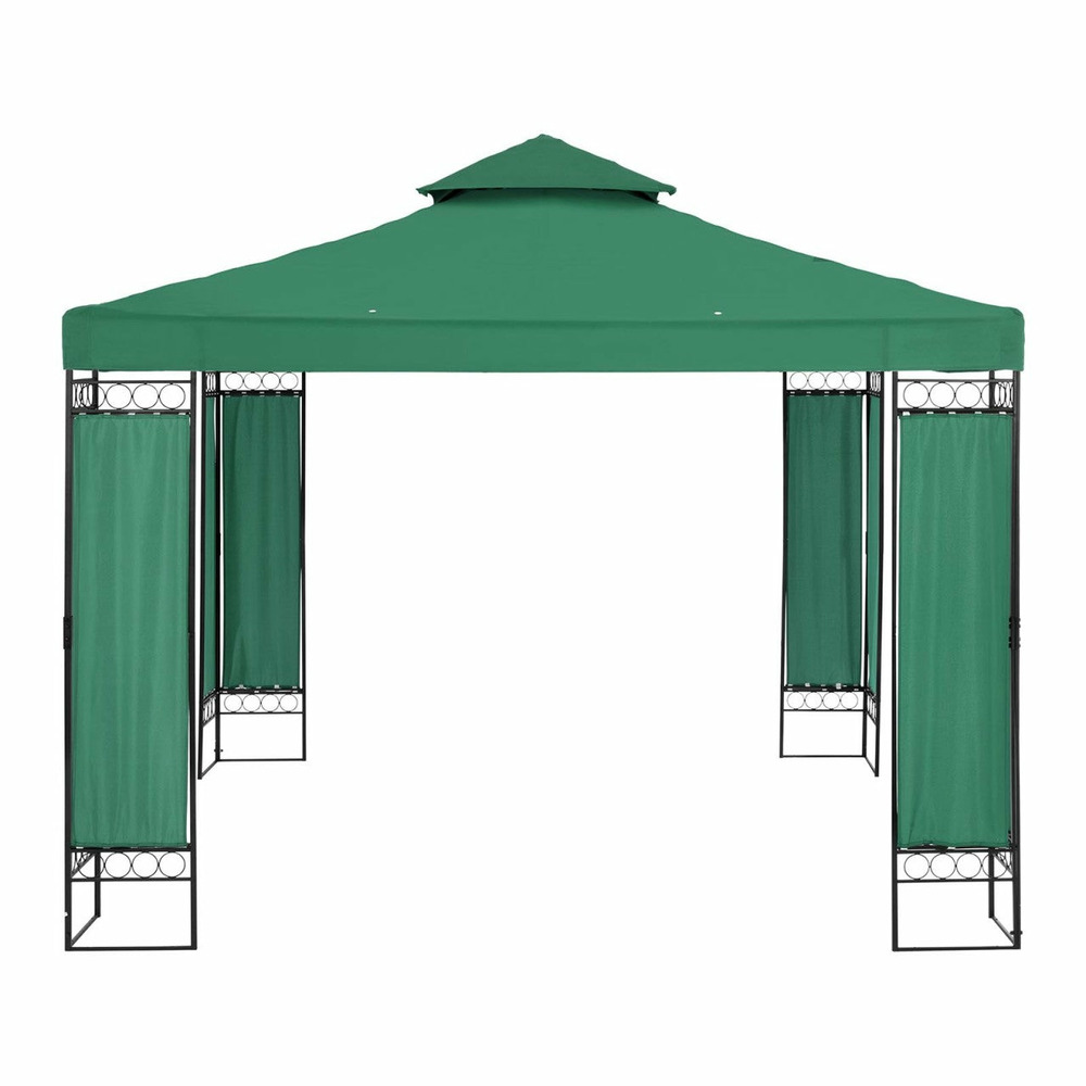 Pergola pavillon barnum tonnelle tente abri gazebo de jardin terrasse vert - 3 x 3 m - 160 g/m²