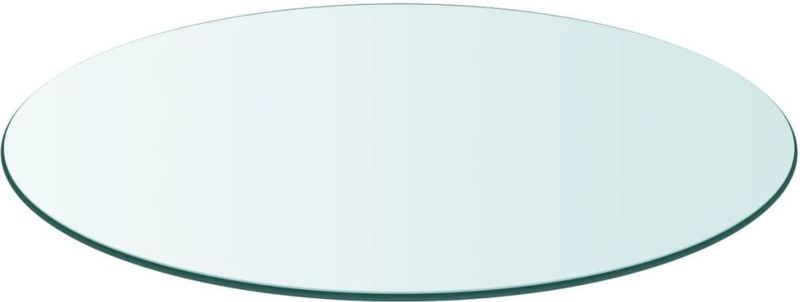 vidaXL - Tafelblad - Rond - Transparant - Gehard Glas - Diameter 400 mm