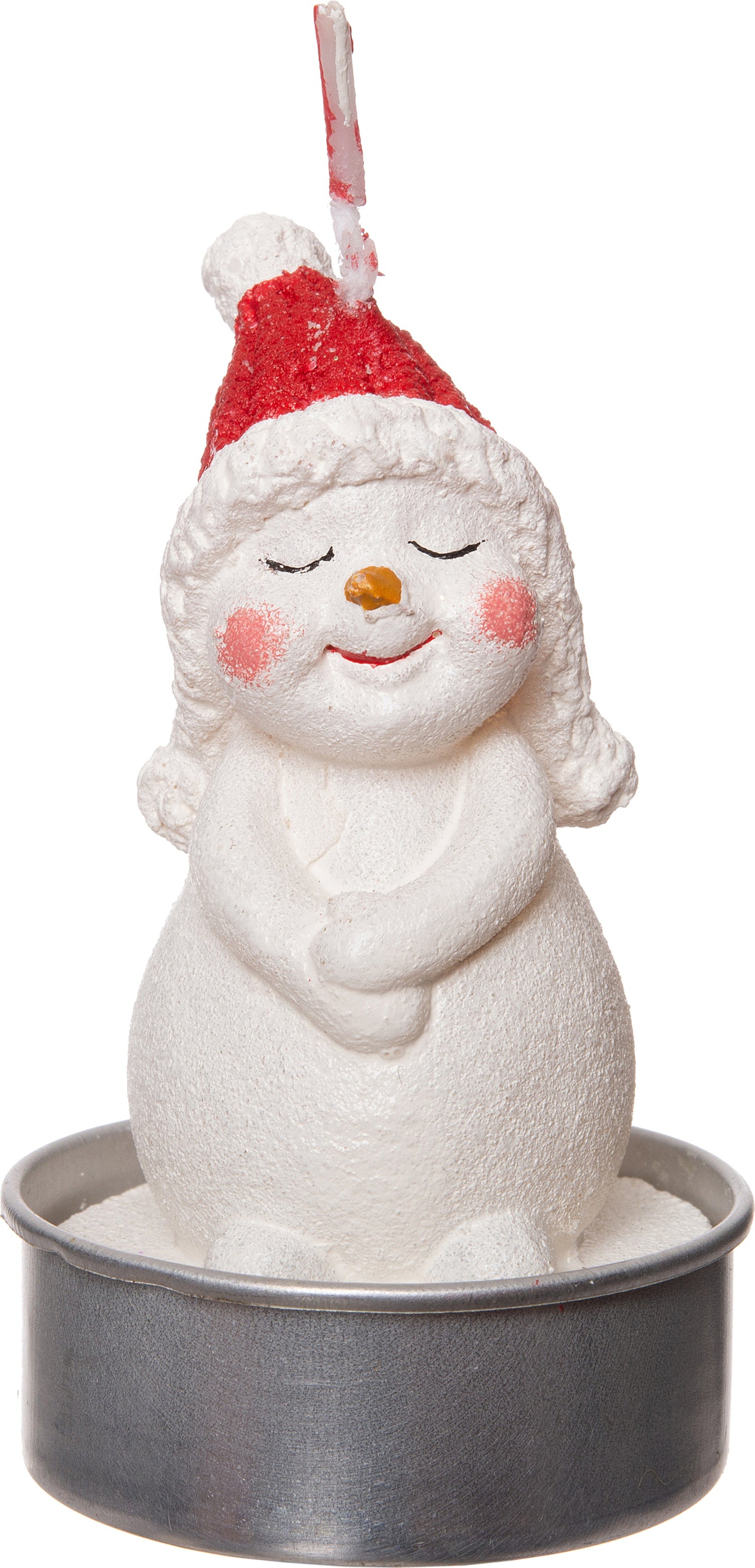 Intratuin kaars sneeuwpop wit D 3,7 H 6,8 cm 6 stuks