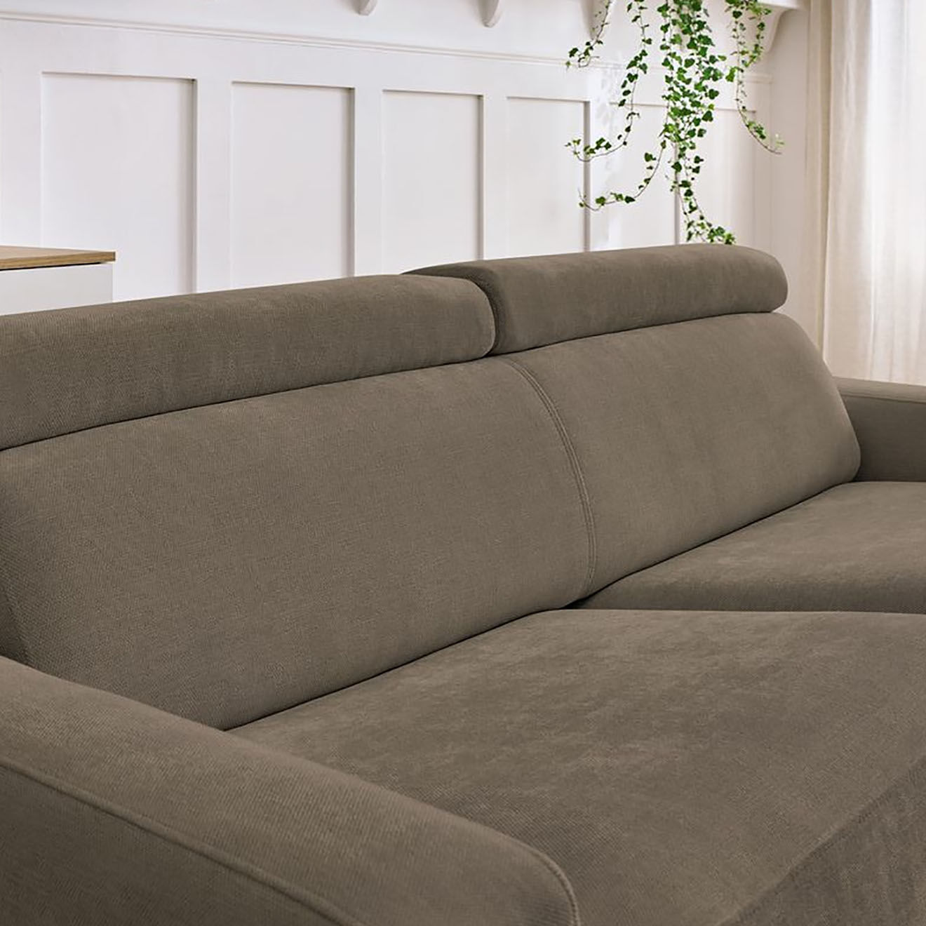 Bobochic Canapé convertible monaco ouverture express tissu lisse marron - 195x99 cm