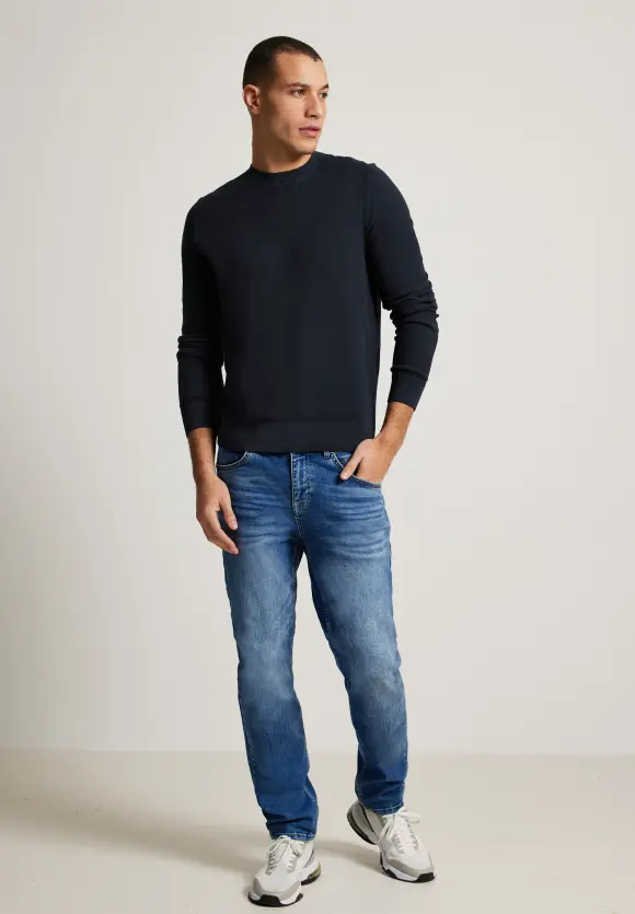 Pullover mit feiner Struktur - night blue