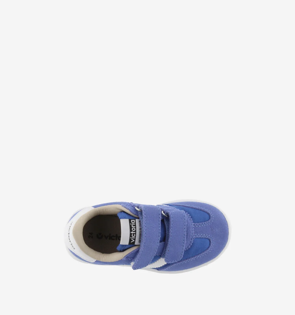 MILLAS BRIDES NYLON ET CUIR FENDU Baskets monochromes pour enfant AZUL