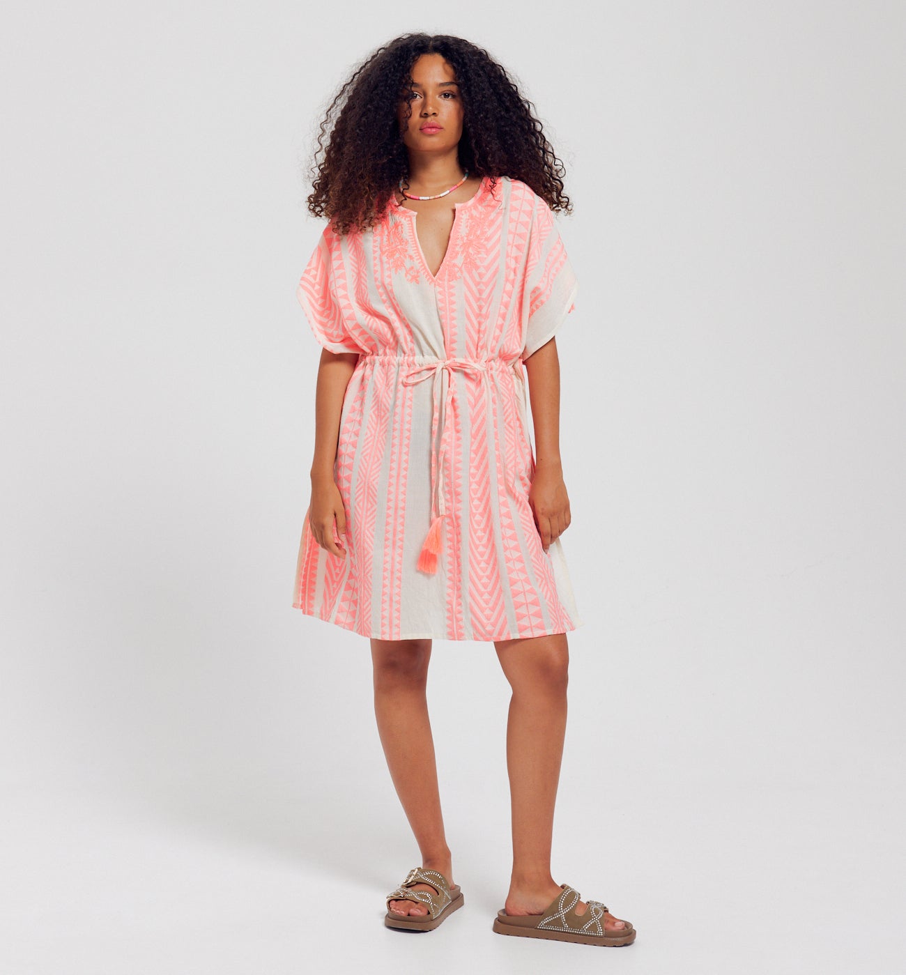 Caftan brodé Femme - Imprimé multicolore