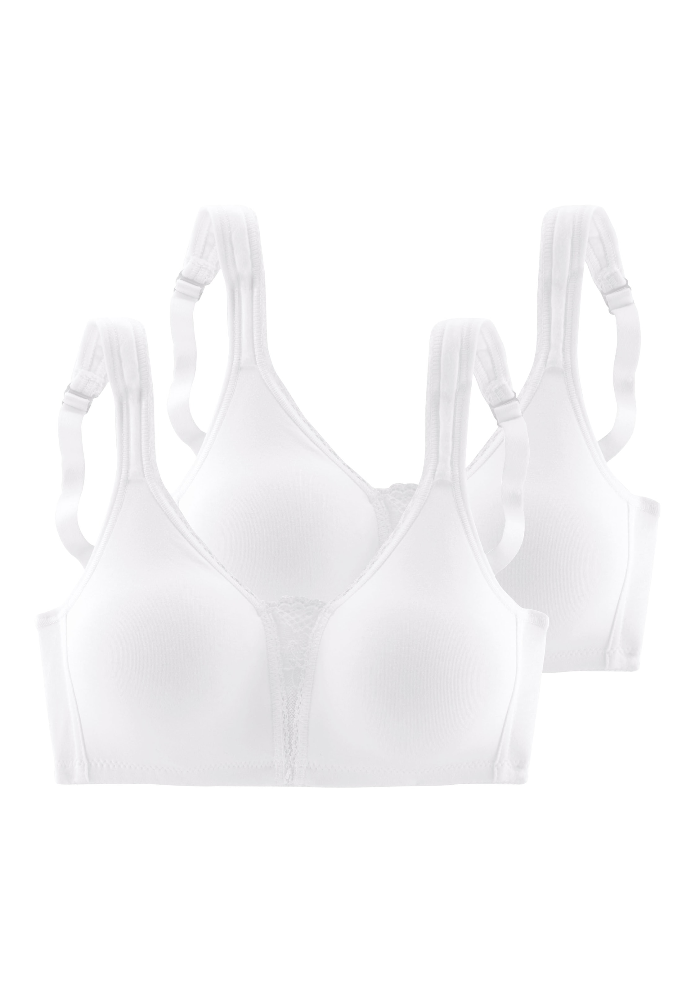 petite fleur Soft-BH, 2 Stücker Packung, ohne Bügel mit Spitzen-Details