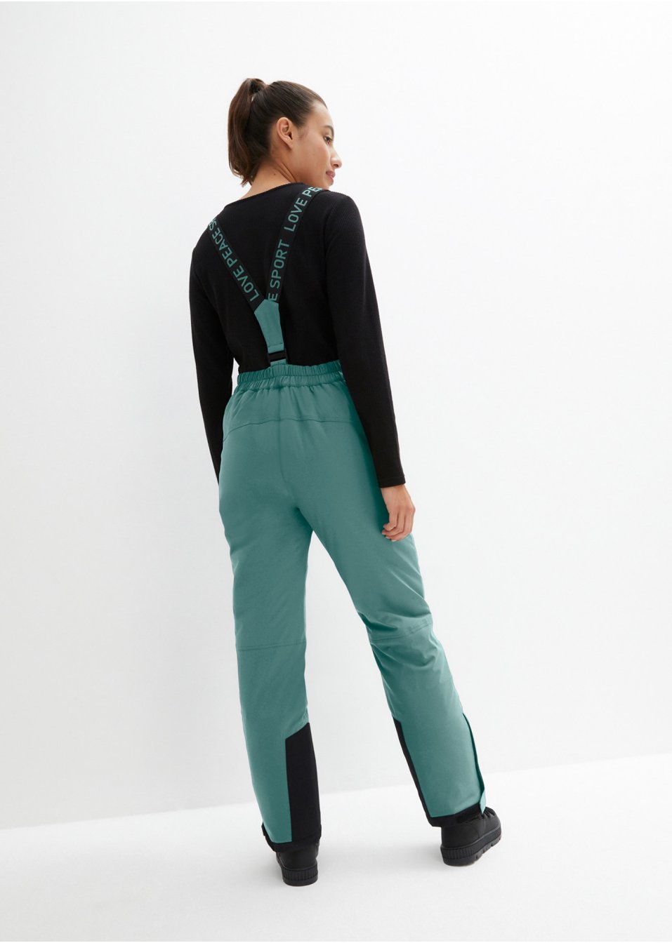 Pantalon de ski thermo avec bretelles amovibles, étanche, Straight