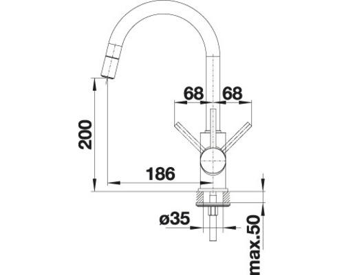 Blanco keukenkraan MIDA-S chroom 521454