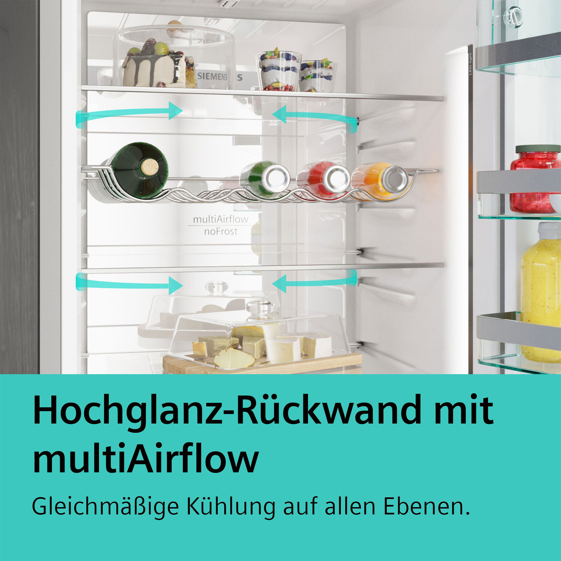 SIEMENS Kühl-Gefrierkombination KG49NXIBF - silber - B