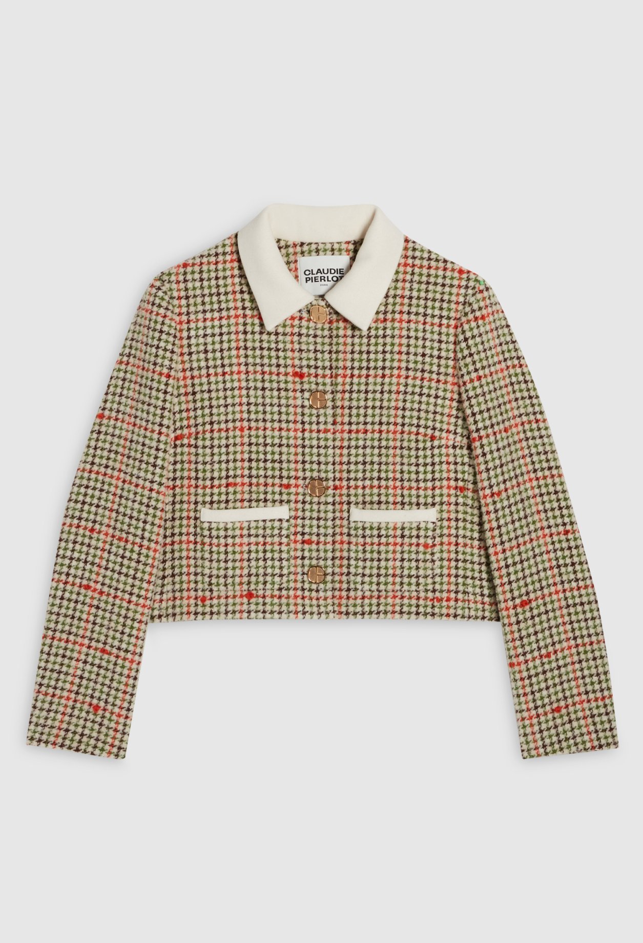 Veste &agrave; carreaux contraste