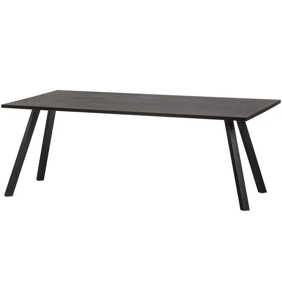 WOOOD Tablo Tafel met 2-stand Poot - Eiken/Metaal - Zwart - 75x200x90