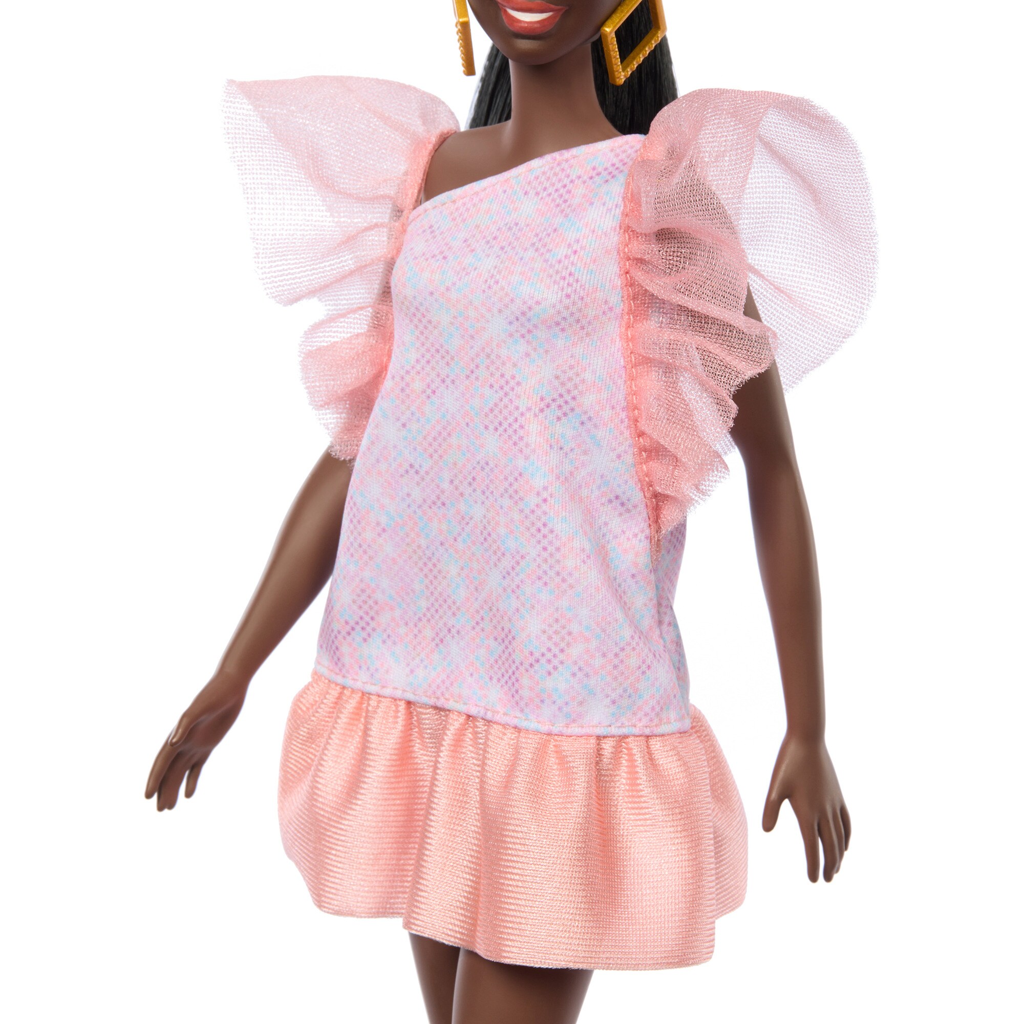 Mattel Puppe Barbie Fashionistas-Puppe Peach Puffy Sleeves Dress