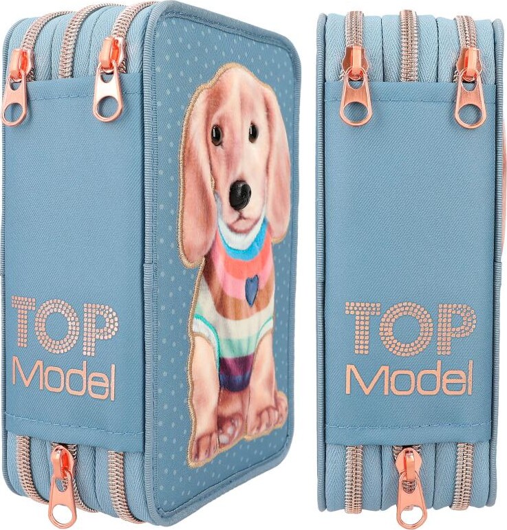 Top Model - Trippel Penalhus Med Indhold - City Girls - Hund