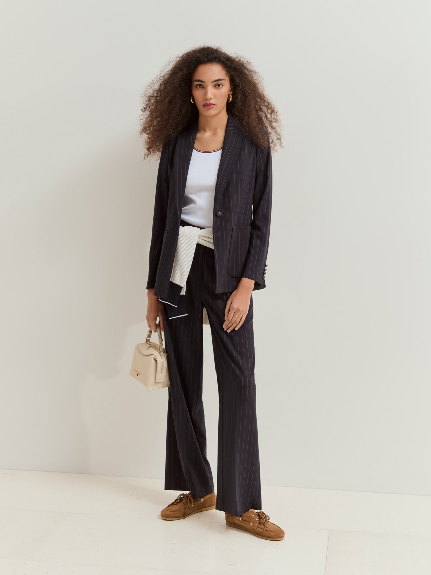 Blazer risca-de-giz
