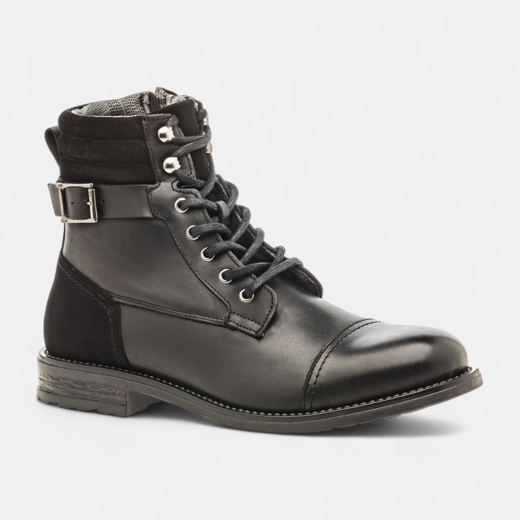 Boots Homme en cuir noir