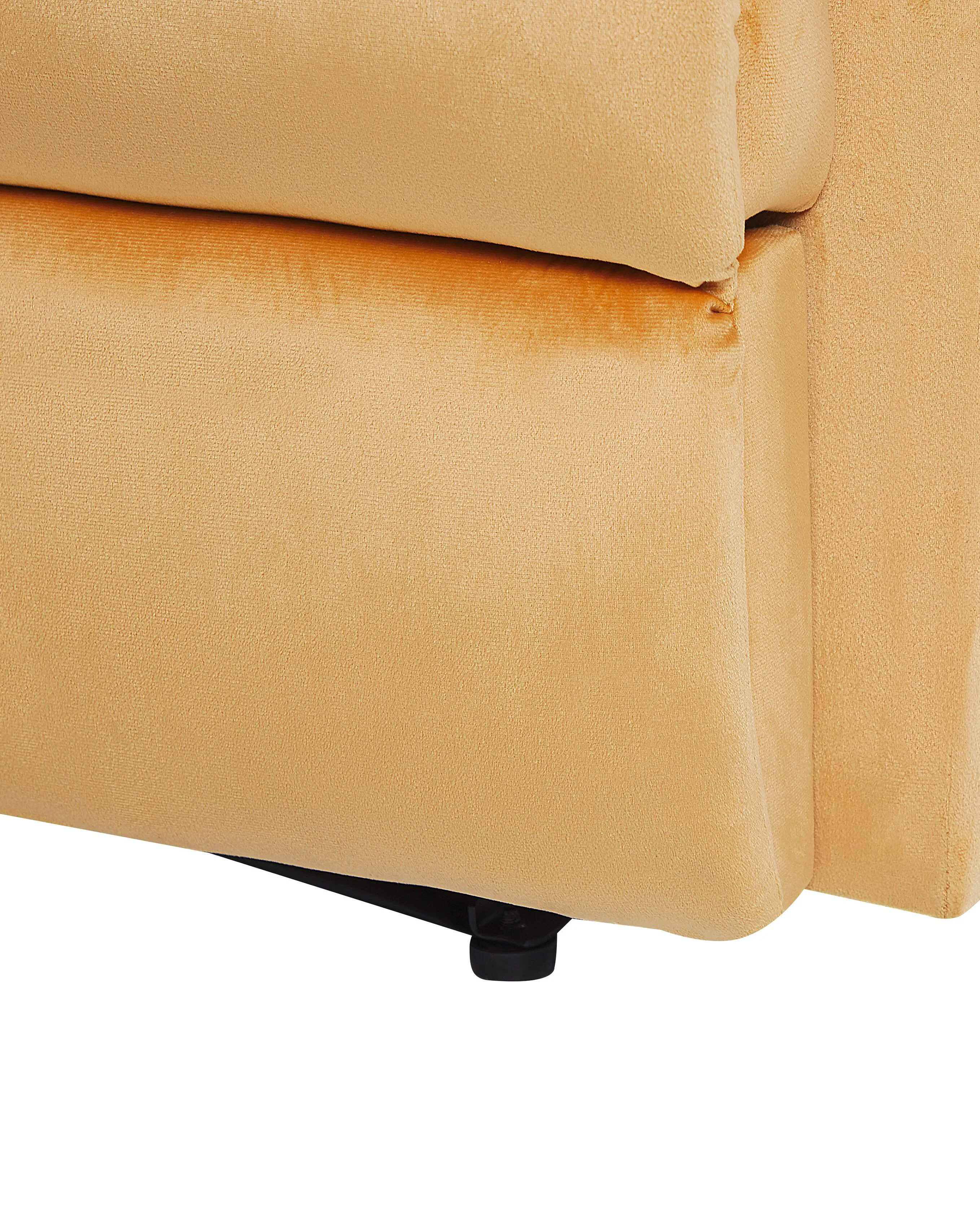 Relaxfauteuil ESLOV inclusief voetensteun Fluweel Mosterdgeel