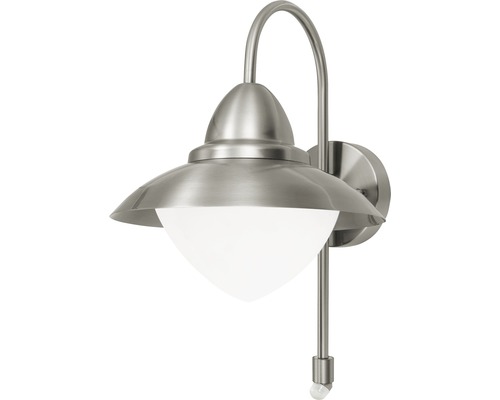 Sensorgestuurde buitenwandlamp, 1-lichts, H 375 mm, Sidney roestvrij staal/opaal-mat