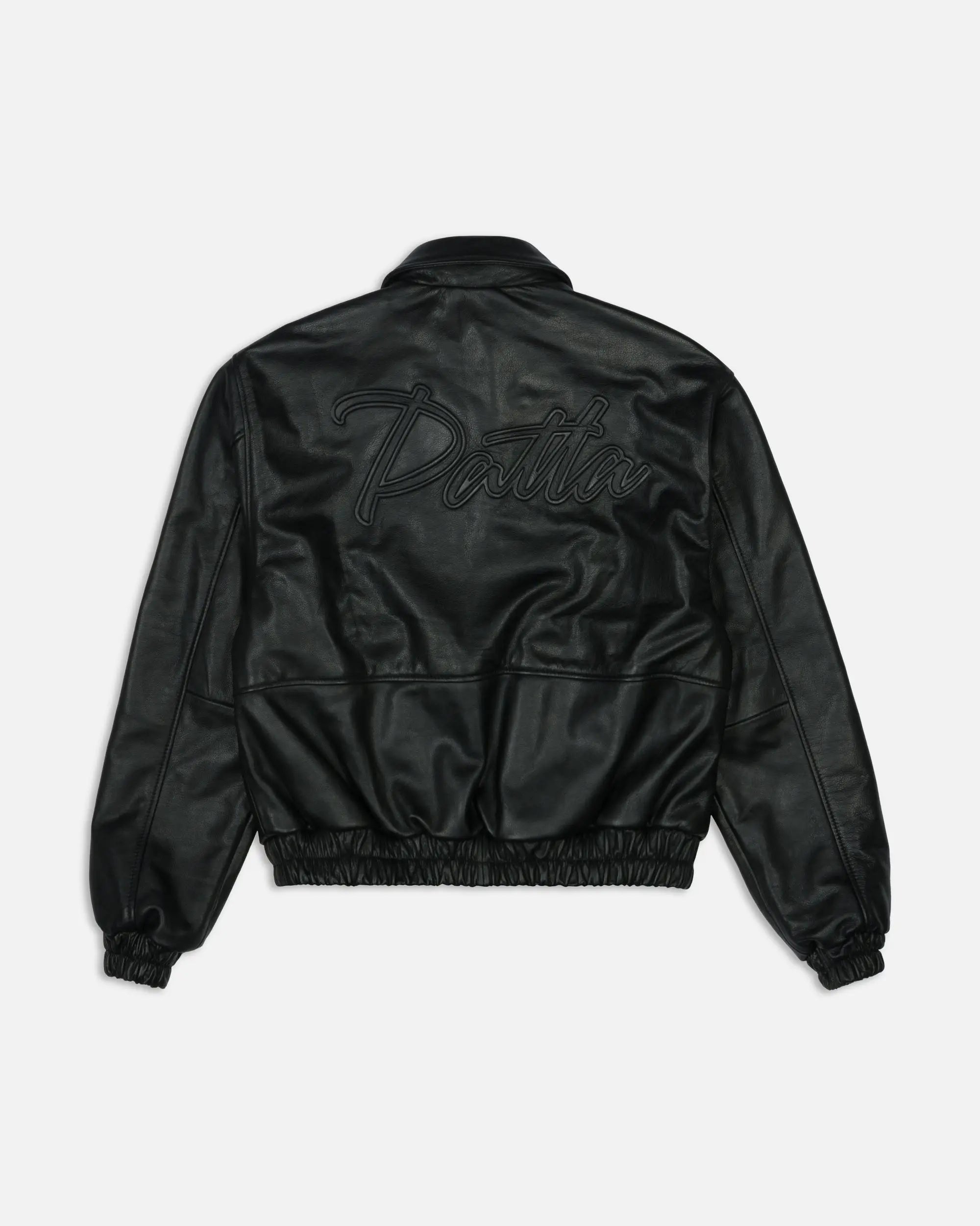 Patta Leather Bomber Jacket (Black)