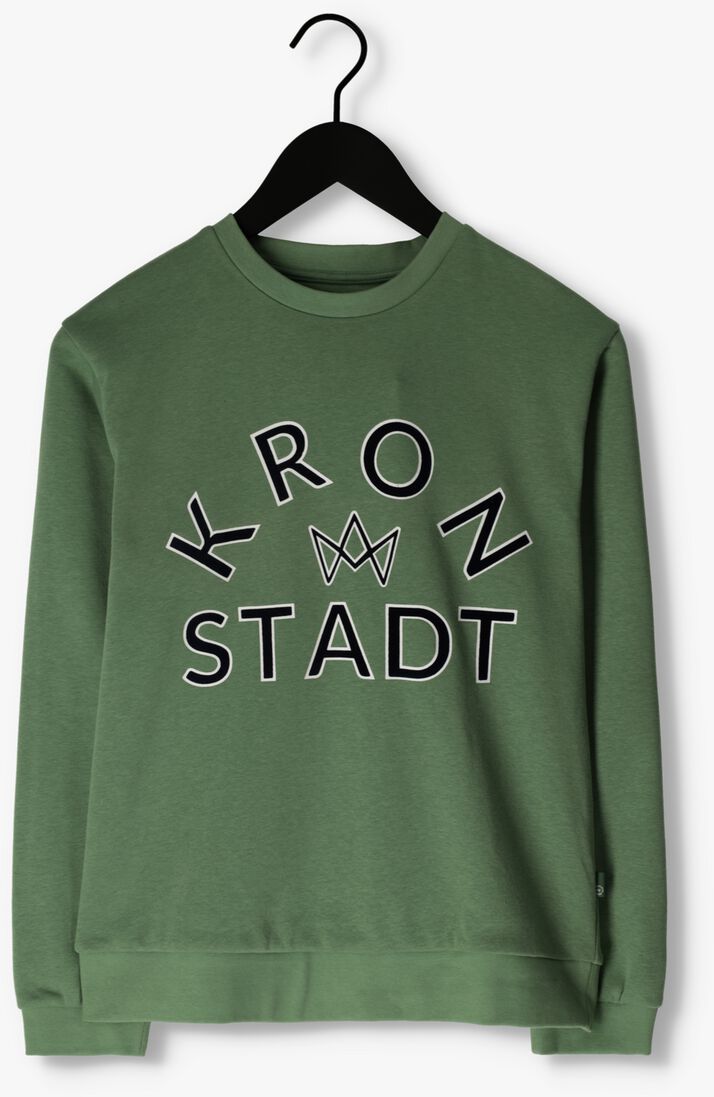 KRONSTADT groene kronstadt sweater lars organic/recycled flock print crew