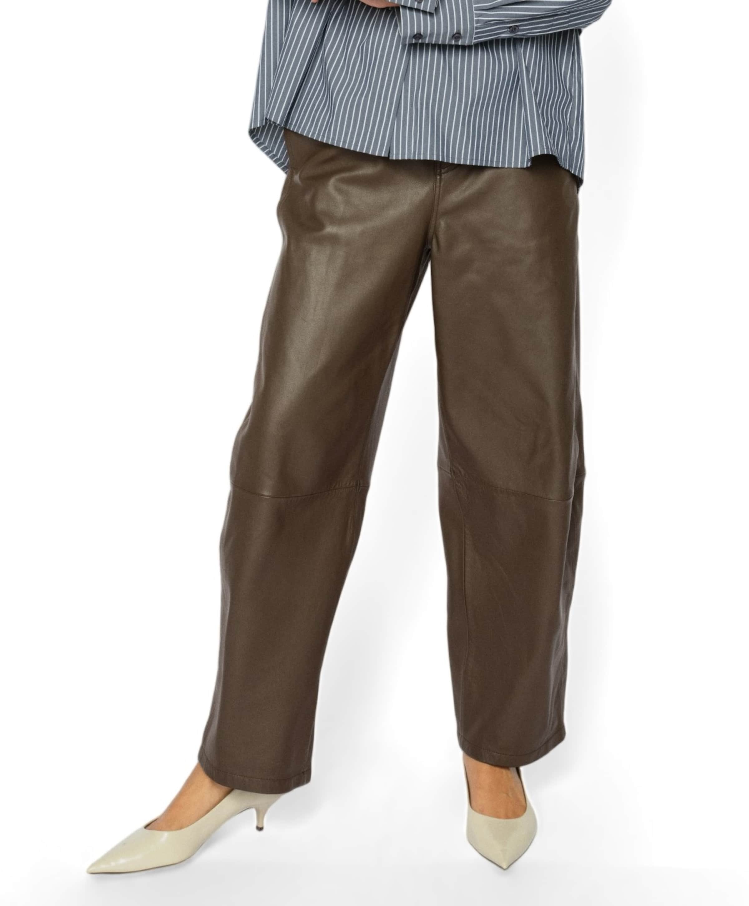Mos Mosh MMBarrel Leather dames broek bruin