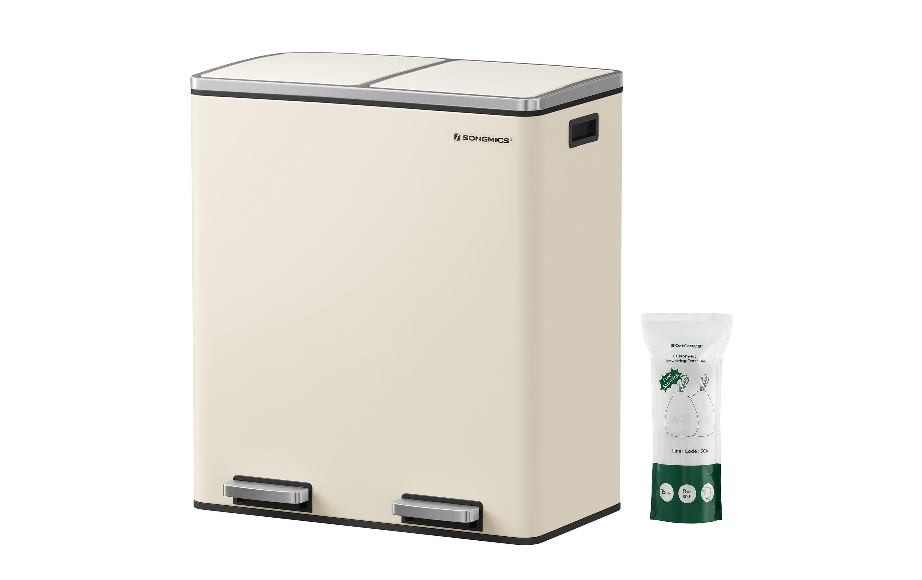 Abfalleimer 60 l, Edelweiss<br>Treteimer mit zwei Fächern