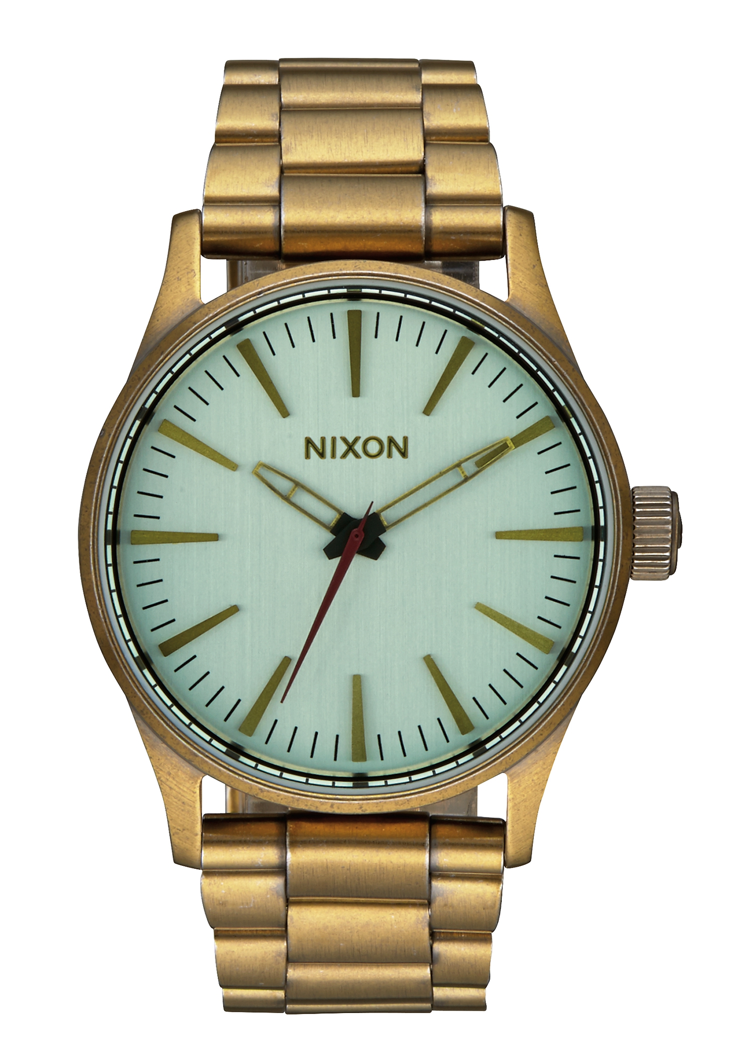 Nixon The Sentry 38 SS All Brass / Green Crystal A4502230