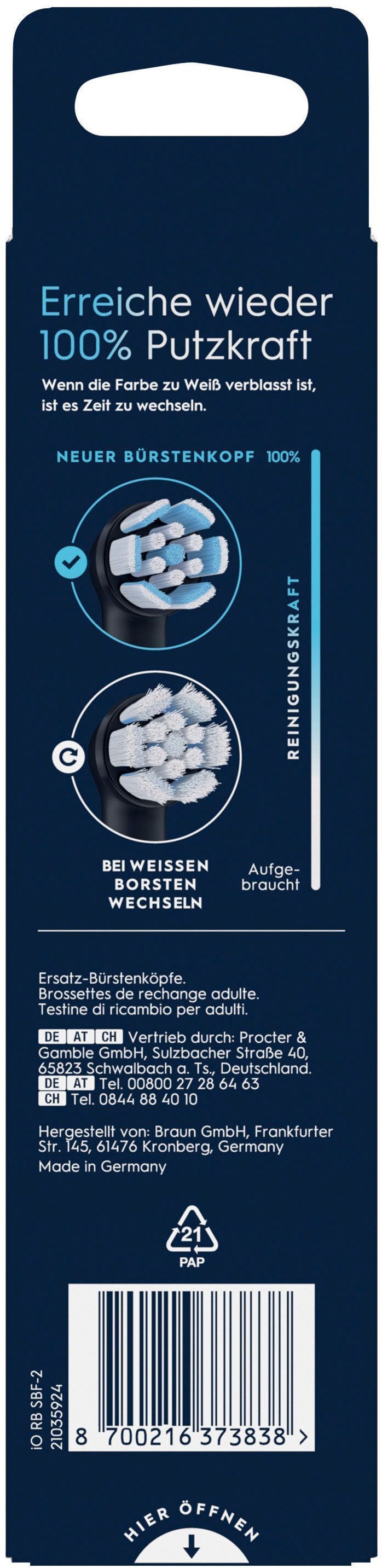 Oral-B Aufsteckbürsten »iO Sanfte Reinigung« fortschrittliche Plaque-Entfernung, für empfindliches Zahnfleisch