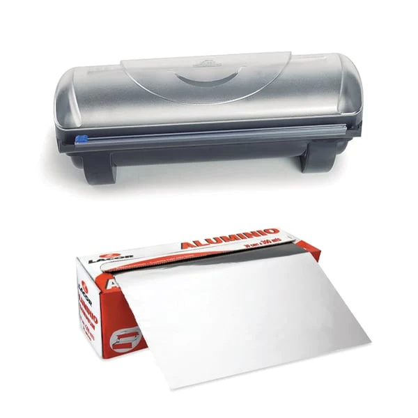 Lot distributeur et rouleau de papier aluminium 300 m x 45 cm Lacor
