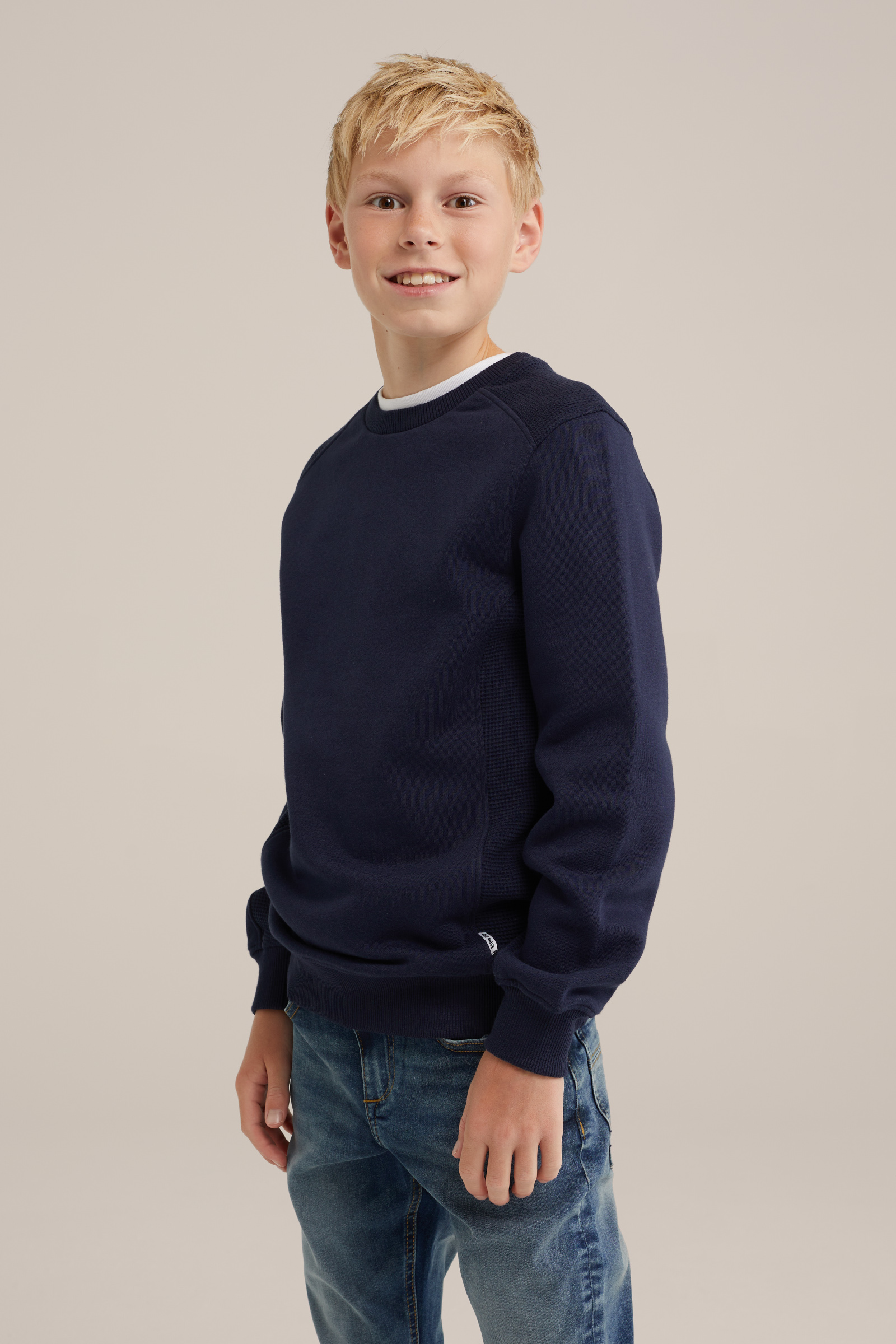Jongens sweater met structuur Blue Ridge Donkerblauw