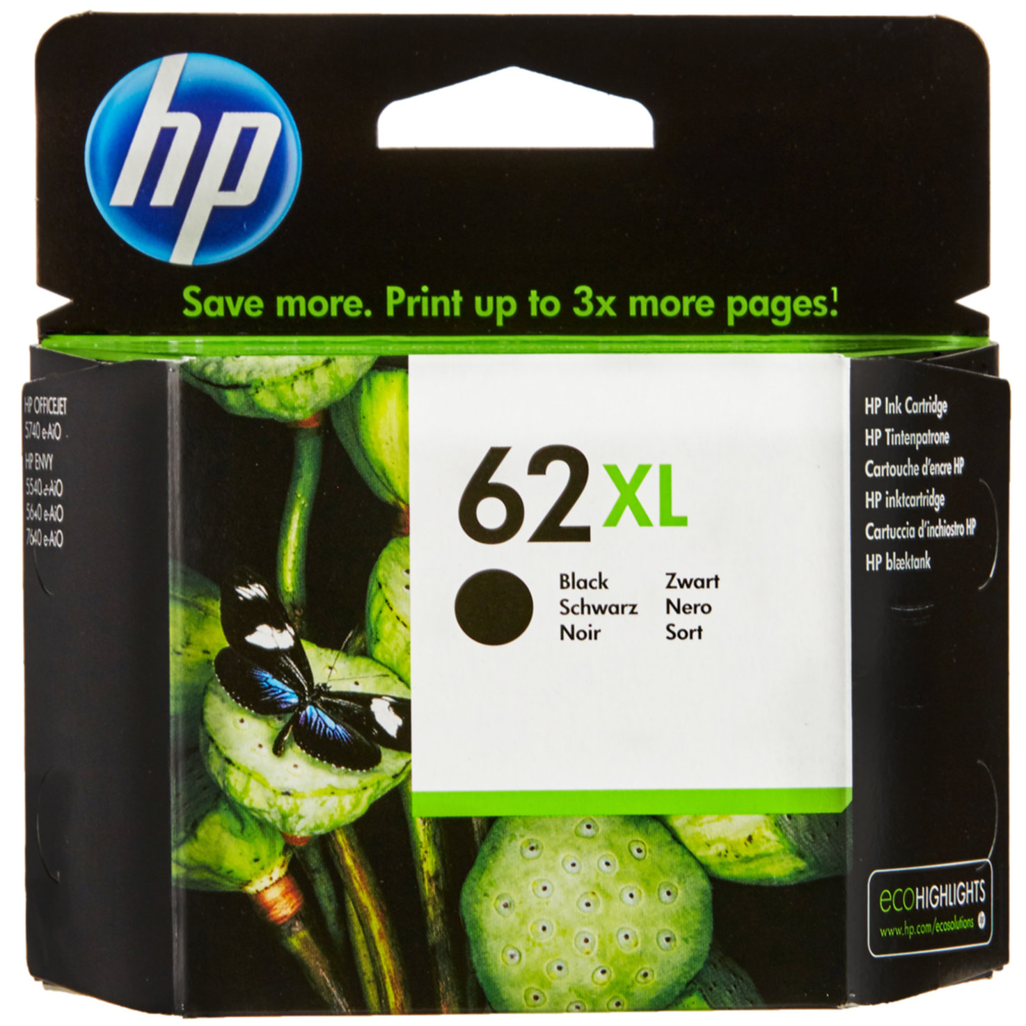 HP Tintenpatrone 62XL black OfficeJet C2P05AE