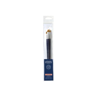 Lefranc Bourgeois - Pack de 3 pinceaux ronds - manche long - N° 4, 8, 12