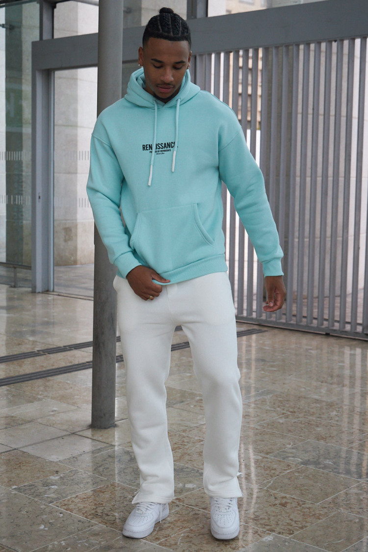 Sweat à capuche turquoise 