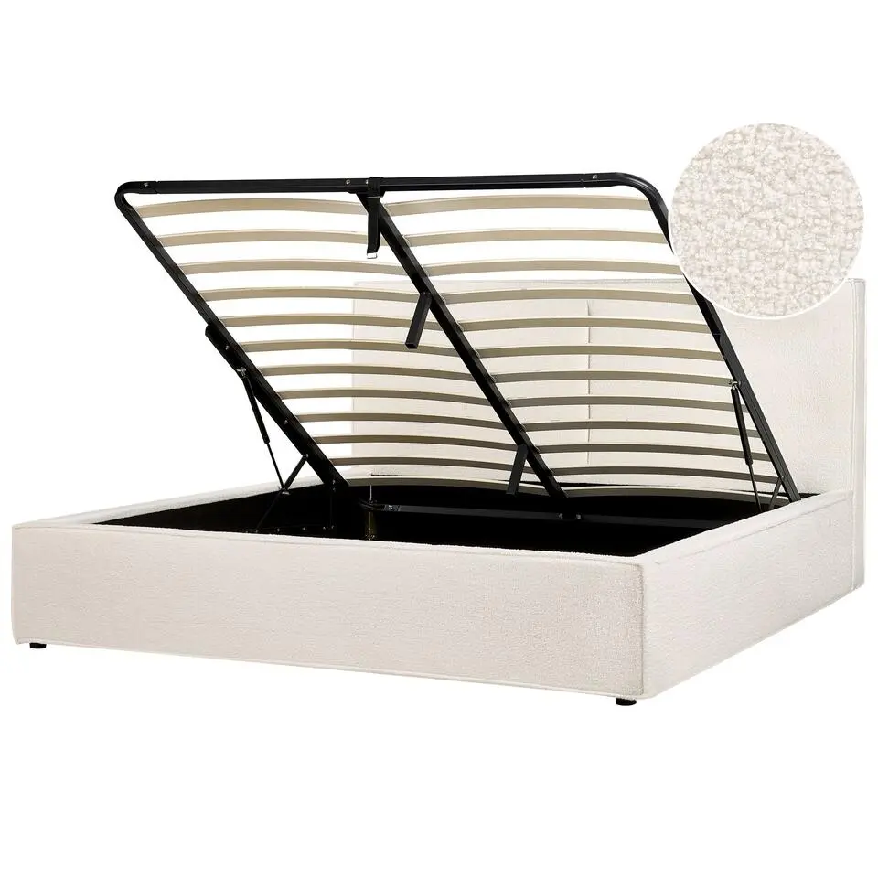 MOISSAC - Tweepersoonsbed - Off-white - 180 x 200 cm - Polyester