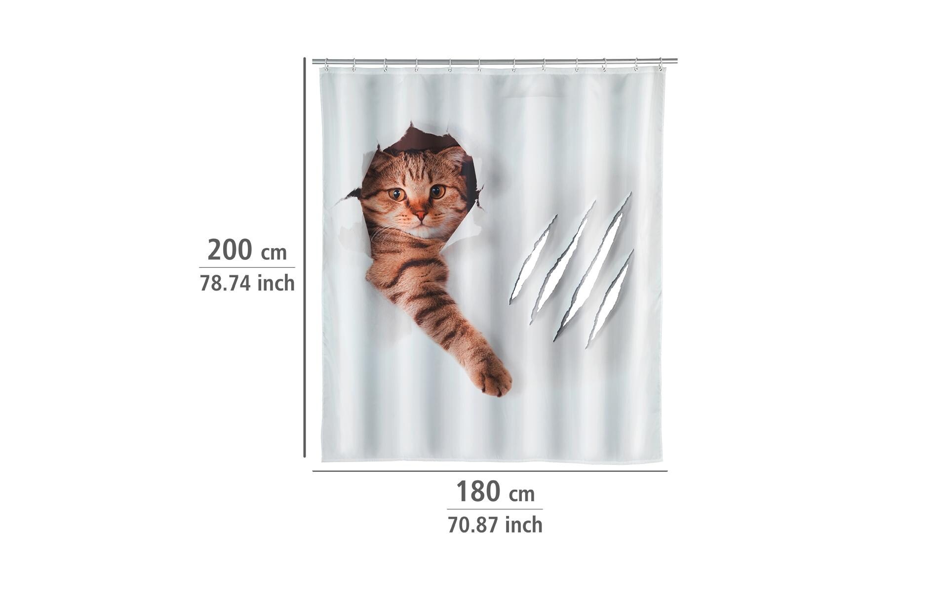 Duschvorhang Cute Cat 180 x 200 cmPflegeleichter Badevorhang